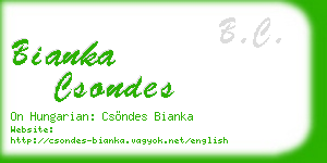 bianka csondes business card